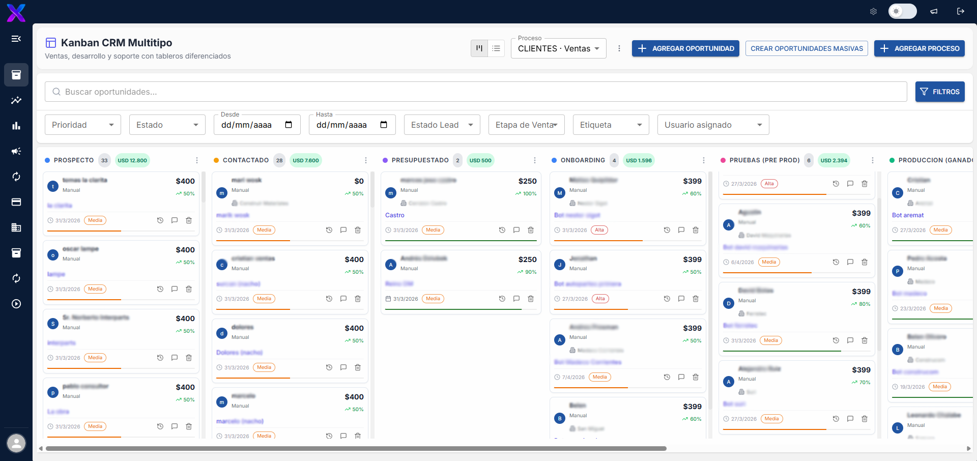 Kanban CRM Multitipo
